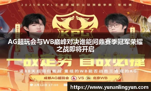 AG超玩会与WB巅峰对决谁能问鼎赛季冠军荣耀之战即将开启