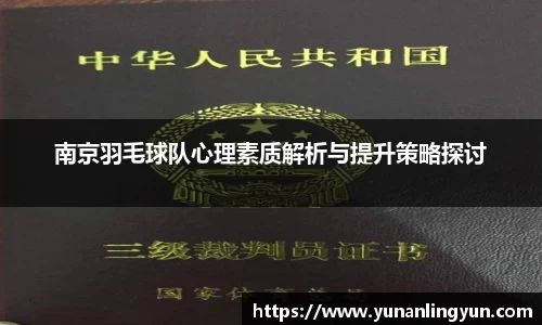 南京羽毛球队心理素质解析与提升策略探讨