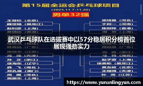 武汉乒乓球队在选拔赛中以57分稳居积分榜首位展现强劲实力